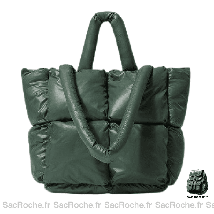 Sac Main Femme Matelassé Blanc Vert À