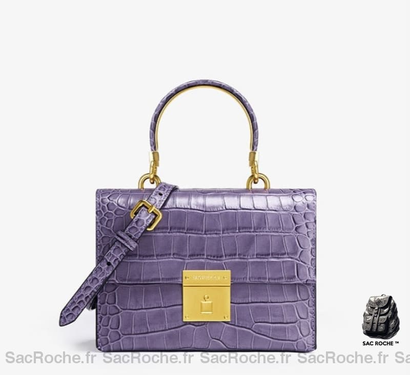 Sac Main Femme Mini Cuir Violet À