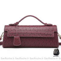 Sac Main Femme Mode 2019 - modèle Grenat / 28x6.5x11cm - Sac Roche ™