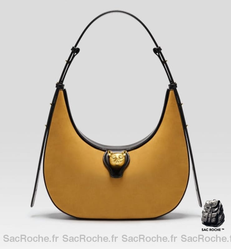 Sac Main Femme Moderne Jaune Moutarde À