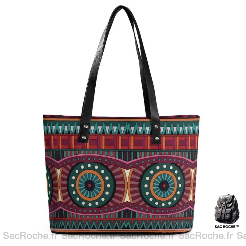 Sac Main Femme Motif Africain 11 / 29X34X14Cm À