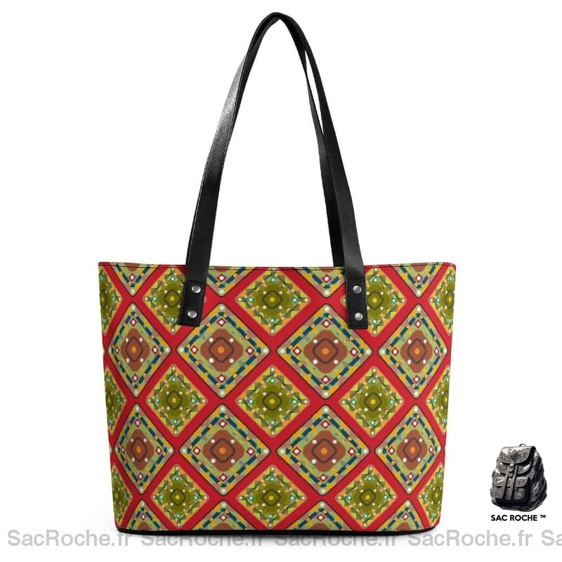 Sac Main Femme Motif Africain 3 / 29X34X14Cm À