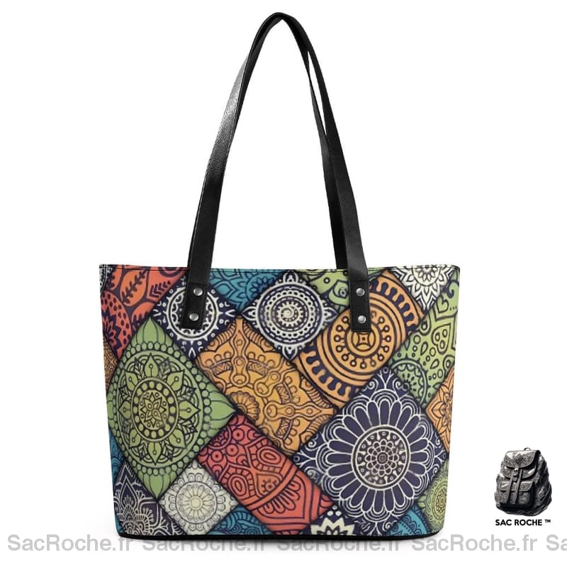 Sac Main Femme Motif Africain 4 / 29X34X14Cm À