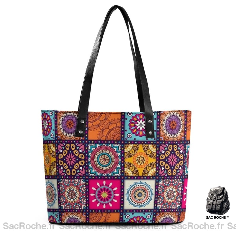 Sac Main Femme Motif Africain 7 / 29X34X14Cm À