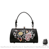 Sac Main Femme Motif Fleur Noir / 20X12X11.8Cm À