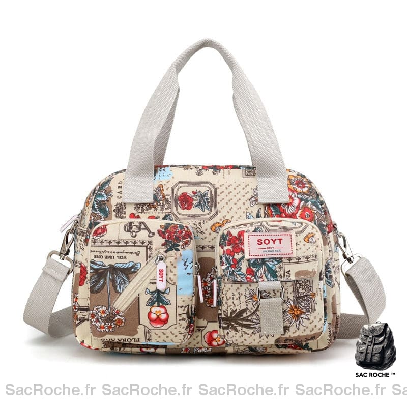 Sac Main Femme Motif Floral 3 / 33X17X24Cm À