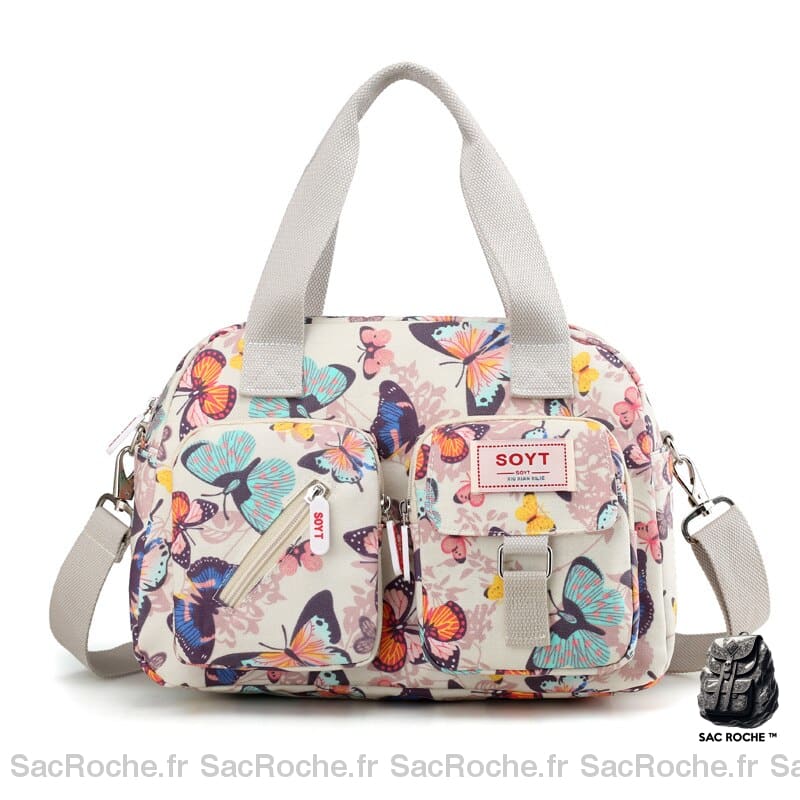 Sac Main Femme Motif Floral 4 / 33X17X24Cm À