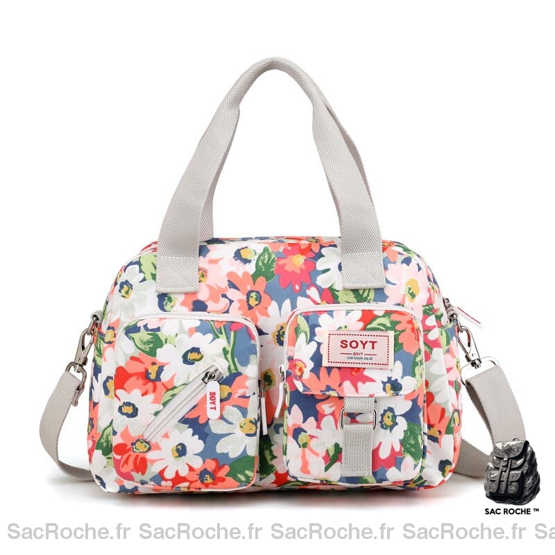 Sac Main Femme Motif Floral 5 / 33X17X24Cm À