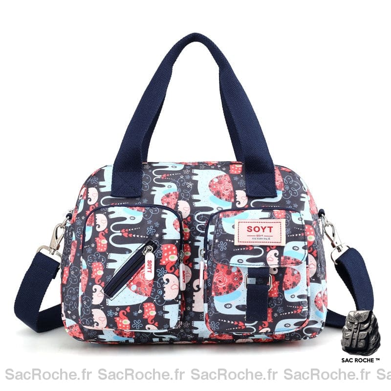 Sac Main Femme Motif Floral 7 / 33X17X24Cm À