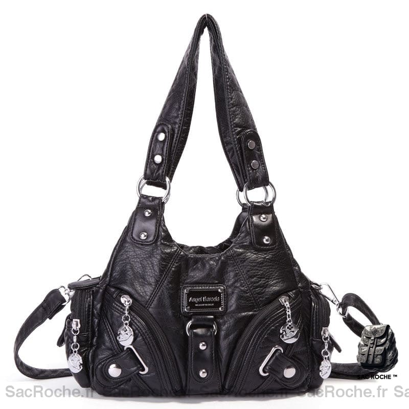Sac Main Femme Multipoches Cuir Black / (30Cm<Max Length<50Cm) À Main Femme