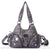 Sac main femme multipoches cuir - modèle Dark gray / (30cm<Max Length<50cm) - Sac Roche ™