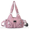 Sac Main Femme Multipoches Cuir Pink / (30Cm<Max Length<50Cm) À Main Femme