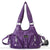 Sac main femme multipoches cuir - modèle Purple / (30cm<Max Length<50cm) - Sac Roche ™