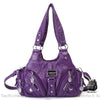 Sac Main Femme Multipoches Cuir Purple / (30Cm<Max Length<50Cm) À Main Femme
