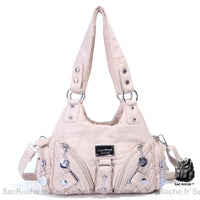 Sac Main Femme Multipoches Cuir White / (30Cm<Max Length<50Cm) À Main Femme