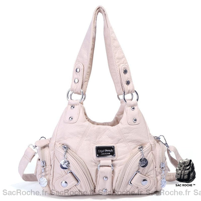 Sac Main Femme Multipoches Cuir White / (30Cm<Max Length<50Cm) À Main Femme