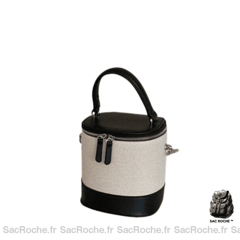 Sac Main Femme Noir Blanc Et Blanc / 15X14X15Cm À