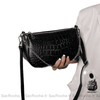 Sac Main Femme Noir Croco - Élégance Assurée / 24X13X9Cm À