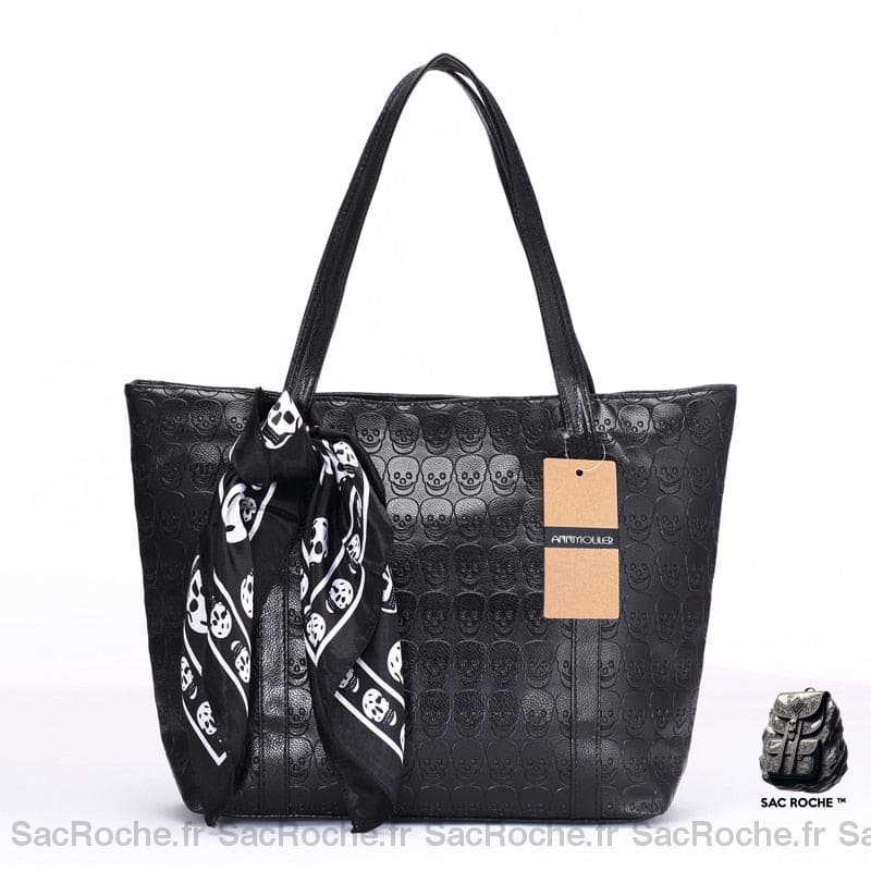 Sac Main Femme Noir Foulard Élégant À