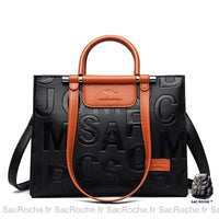 Sac Main Femme Noir Rigide Marron / 32Cm X 12Cm 25Cm À