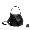Sac Main Femme Noir Rond - Élégance Souple / 21X16Cm À