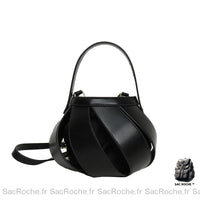 Sac Main Femme Noir Rond - Élégance Souple - Sac Roche ™