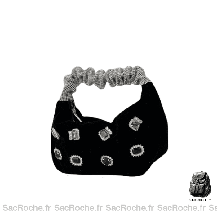 Sac Main Femme Noir Strass À