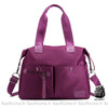 Sac Main Femme Nylon Noir Violet / 38X14X33Cm À