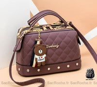Sac main femme ourson petit - modèle Violet - Sac Roche ™
