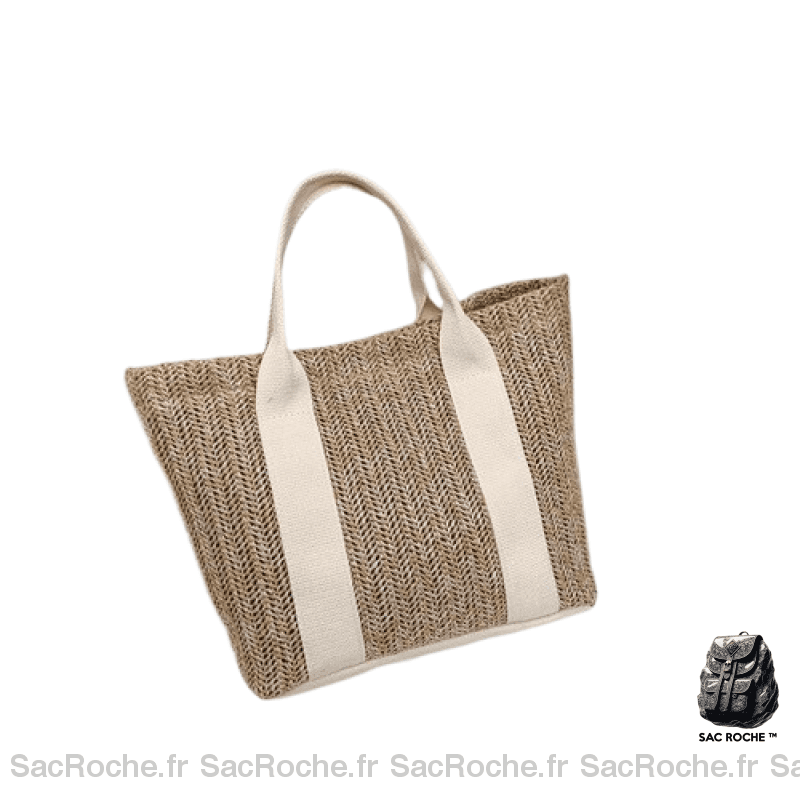 Sac Main Femme Paille Été Blanc À