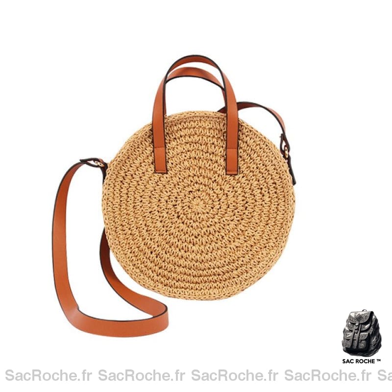 Sac Main Femme Paille Rond Tendance À