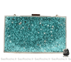 Sac Main Femme Paillette Glamour Vert / 18Cm X 6Cm 11Cm À