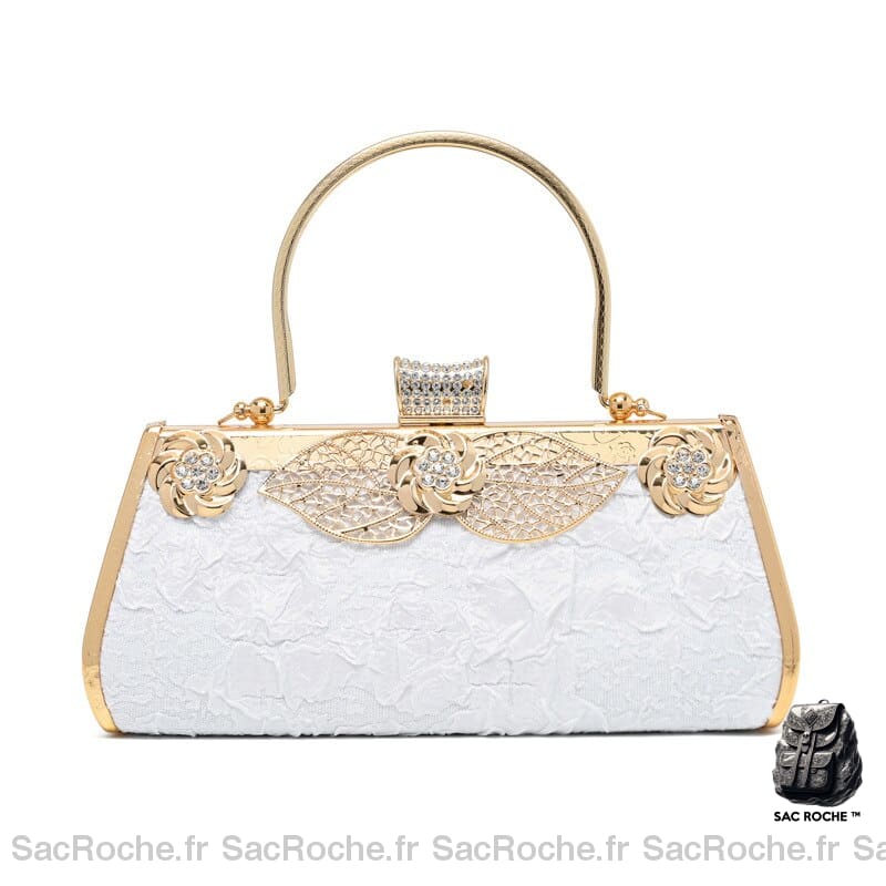 Sac Main Femme Pas Cher Blanc / 23X11X7Cm À