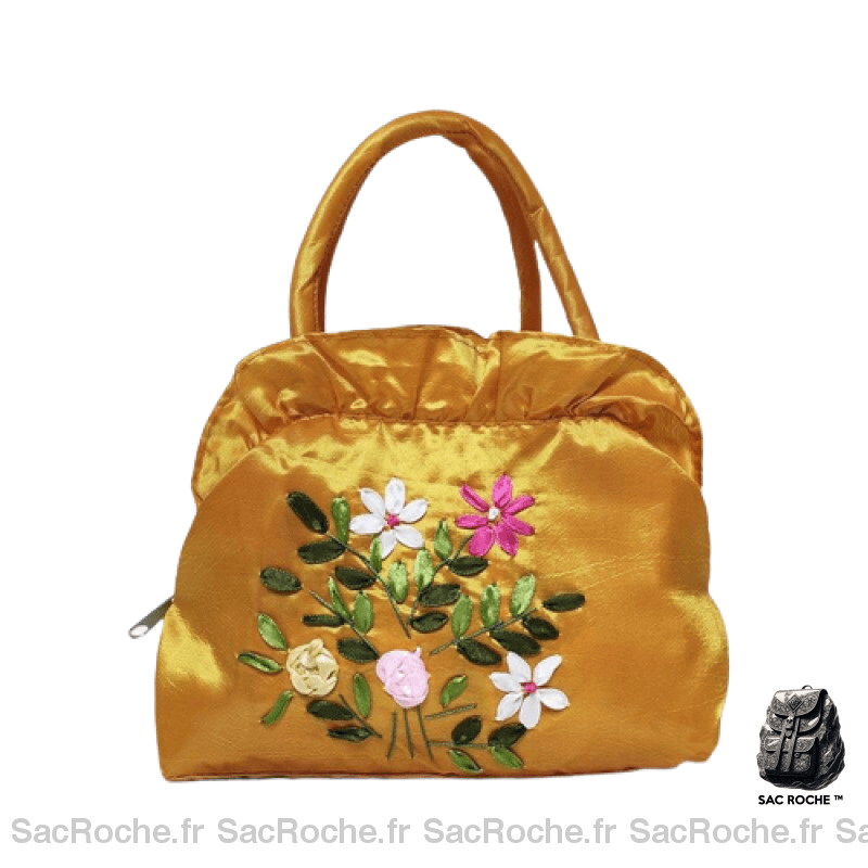 Sac Main Femme Pas Cher Joli Moutarde / 22X16Cm À