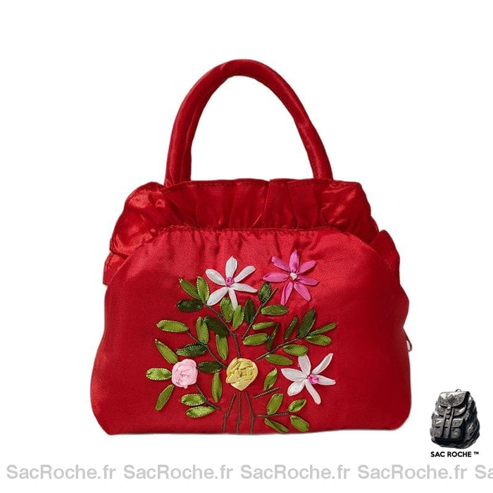 Sac Main Femme Pas Cher Joli Rouge / 22X16Cm À