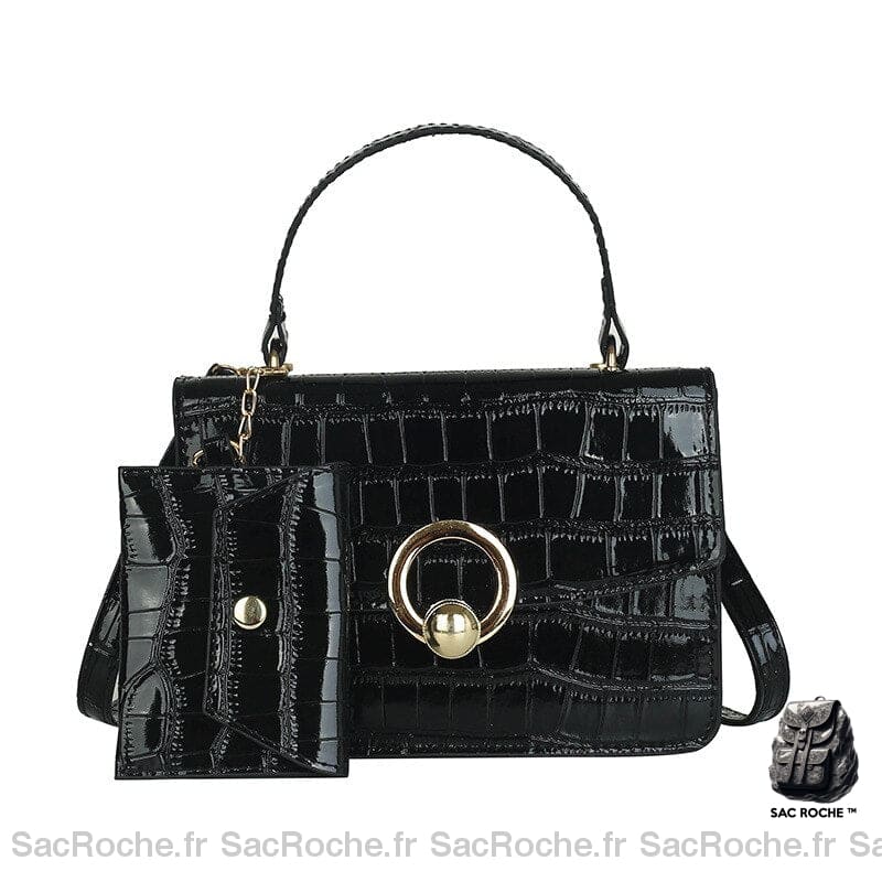 Sac Main Femme Pas Cher Noir / 20X6.5X14Cm À