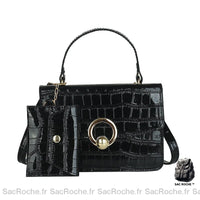 Sac Main Femme Pas Cher - modèle Noir / 20x6.5x14cm - Sac Roche ™