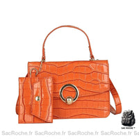 Sac Main Femme Pas Cher - modèle Orange / 20x6.5x14cm - Sac Roche ™