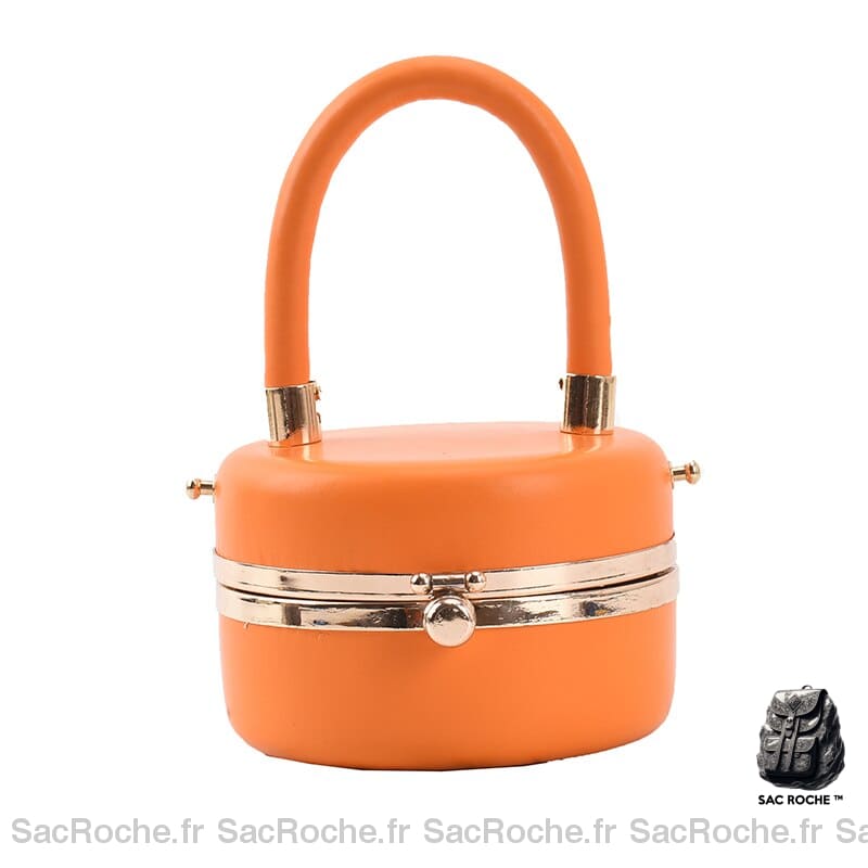 Sac Main Femme Pas Cher - Tendance Orange / 12X7X12Cm À