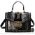Sac Main Femme Peau Python - modèle Noir argenté / 21x15x9cm - Sac Roche ™
