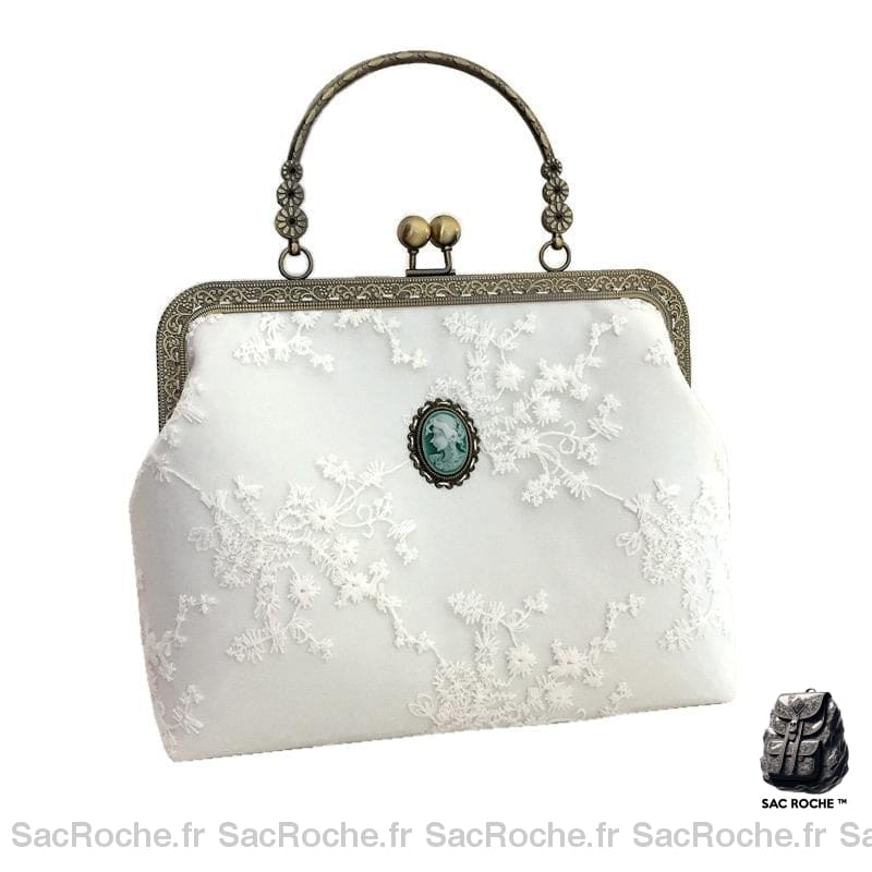 Sac Main Femme Petit Cuir Blanc À