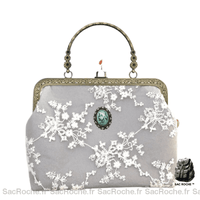 Sac Main Femme Petit Cuir - modèle Gris - Sac Roche ™