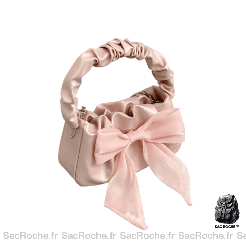 Sac Main Femme Petit Cuir Rose / 19X6X11 Cm À