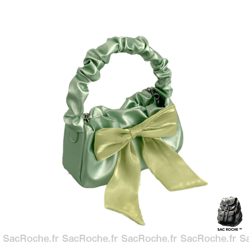 Sac Main Femme Petit Cuir Vert / 19X6X11 Cm À