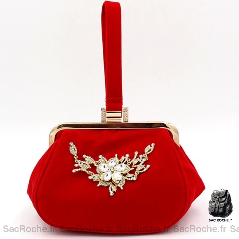 Sac Main Femme Petit Prix Rouge / 24X13X12Cm À