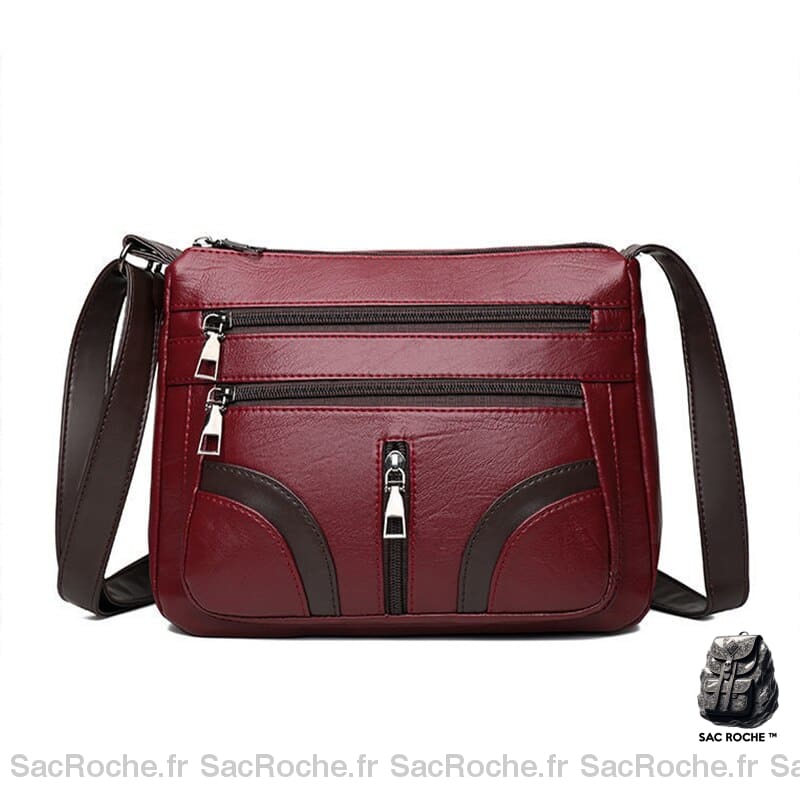 Sac Main Femme Petit Prix Rouge / 25X11X20Cm À