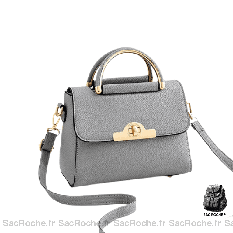 Sac Main Femme Petite Taille Gris Foncé / 23X12X17Cm À