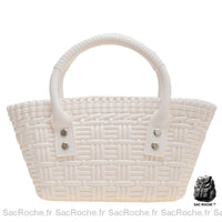 Sac Main Femme Plastique - modèle Blanc / 19x14x8cm - Sac Roche ™