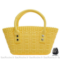 Sac Main Femme Plastique - modèle Jaune / 19x14x8cm - Sac Roche ™