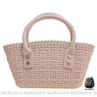Sac Main Femme Plastique - modèle Rose pâle / 19x14x8cm - Sac Roche ™
